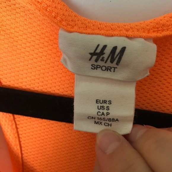 H&M Tops Hm Neon Orange Mesh Twist Back Tank Euc Small Poshmark